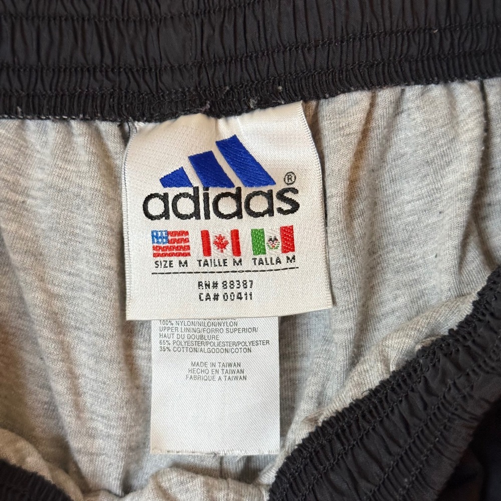 Adidas Snap Breakaway Track Pants Men M Black Vintage Blue Stripe Windbreaker - Picture 3 of 10